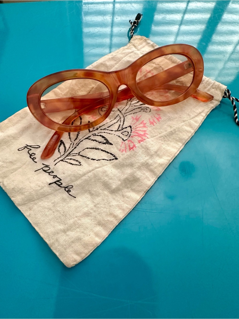 Free People Tortoiseshell Sunglasses - Amber Brown